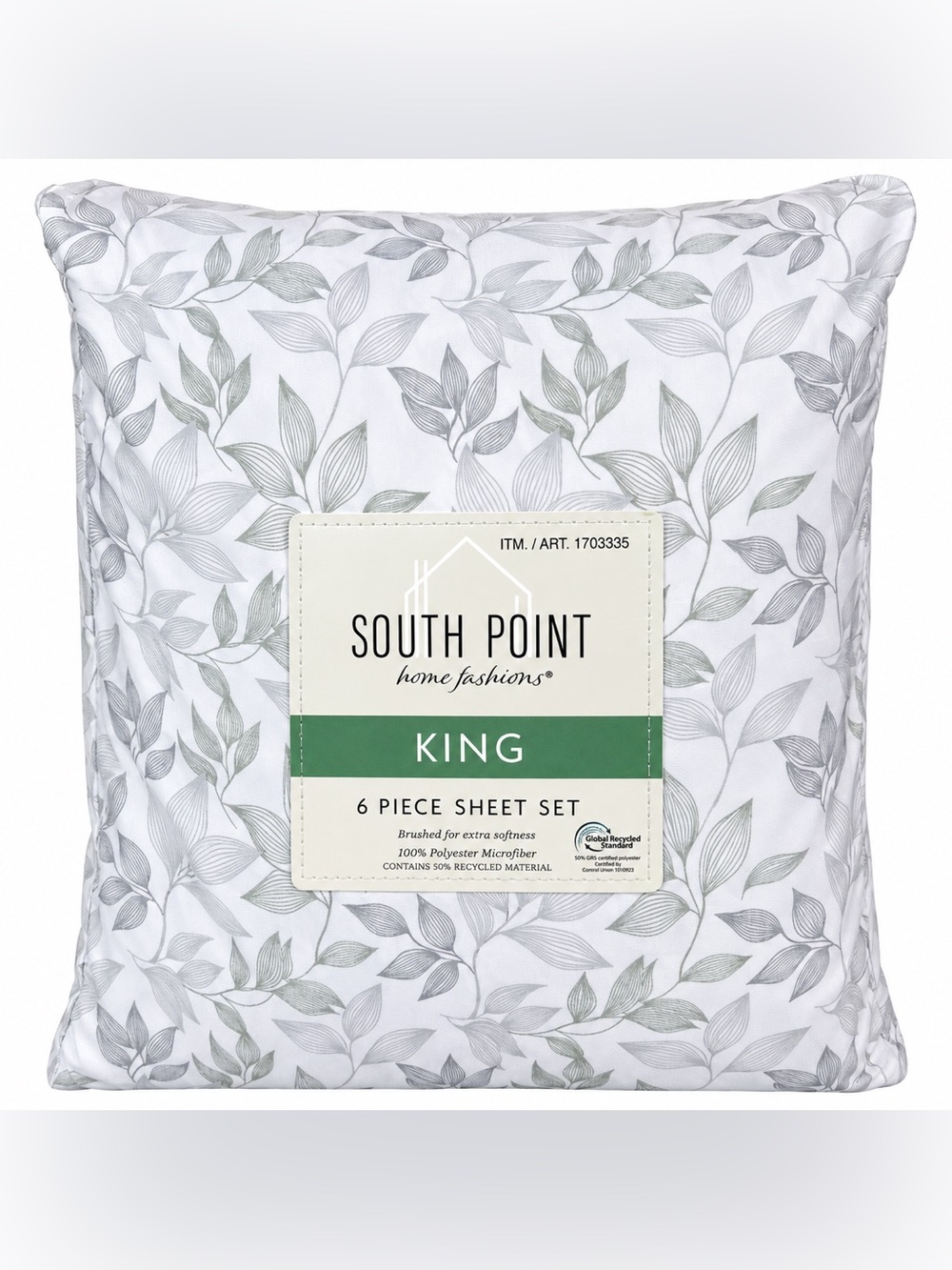 South Point King 6 Piece Botanical Microfiber Sheet Set New